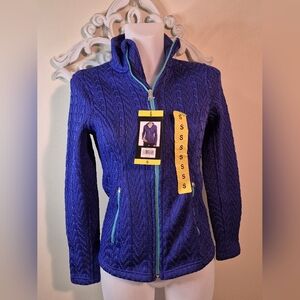 NWT Spyder Knit Fleece Zip Jacket Outdoor Adventure Awaits.Knit With Fleece Line